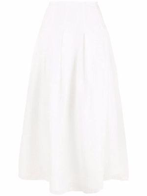 Fabiana Filippi lightly-pleated flared long-length skirt - White
