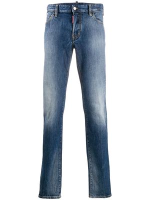 Dsquared2 faded effect straight leg jeans - Blue