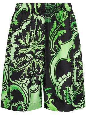Edward Crutchley paisley print knee-length shorts - Green