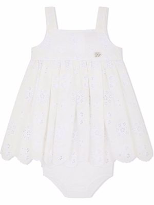 Dolce & Gabbana Kids broderie anglaise floral-embroidered dress - White