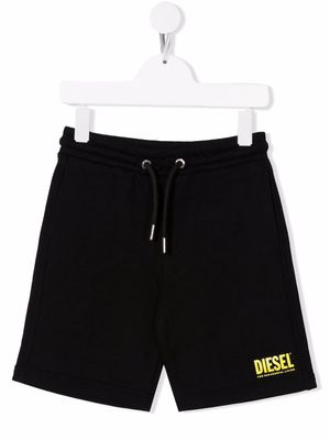 Diesel Kids logo-print drawstring shorts - Black