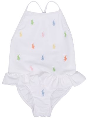Ralph Lauren Kids Polo Pony embroidered swimsuit - White