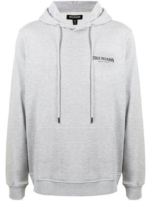True Religion logo-print cotton-blend hoodie - Grey