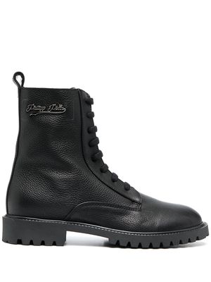 Philipp Plein lace-up leather boots - Black
