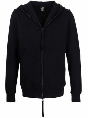 Thom Krom contrast stitching zip-up hoodie - Black