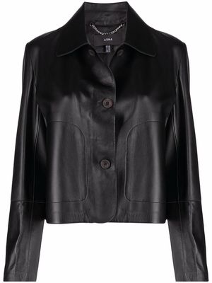 Arma button-up leather jacket - Black