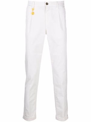 Manuel Ritz logo-charm tapered-leg trousers - White