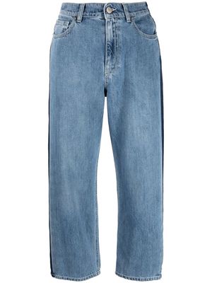 P.A.R.O.S.H. side-stripe cropped jeans - Blue