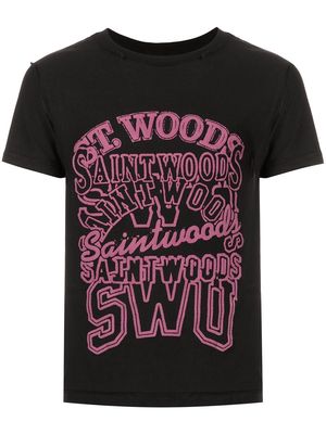 Saintwoods cotton Seven T-shirt - Black