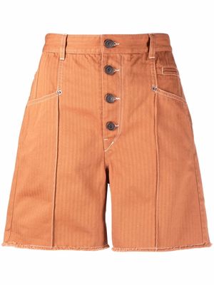 Isabel Marant button-fastening cotton shorts - Orange