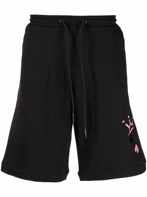 Iceberg snoopy-embroidered cotton track pants - Black
