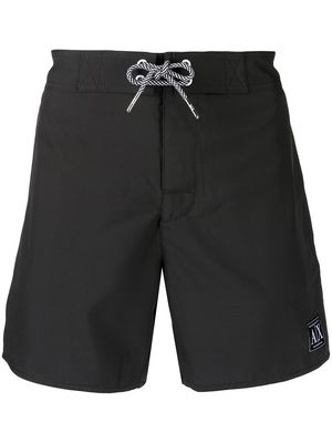 Armani Exchange logo-patch swim shorts - Black