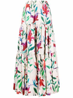 La DoubleJ floral-print maxi skirt - Neutrals