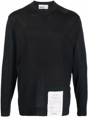 Ballantyne logo patch cashmere jumper - Black