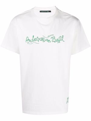 Andersson Bell logo-embroidered cotton T-shirt - White