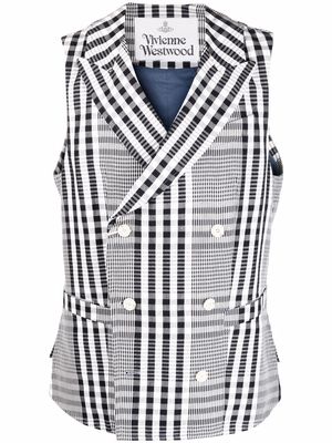 Vivienne Westwood check-print double-breasted waistcoat - Blue