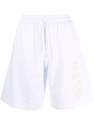 MSGM raised logo track shorts - White