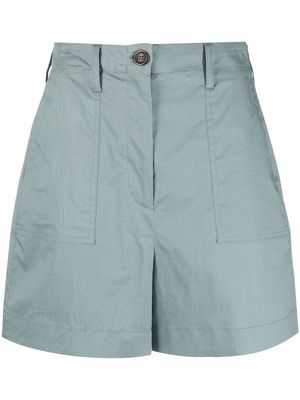 PS Paul Smith high-waisted cotton shorts - Blue