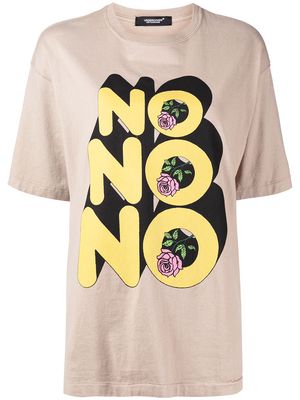 UNDERCOVER No No No print cotton T-shirt - Brown