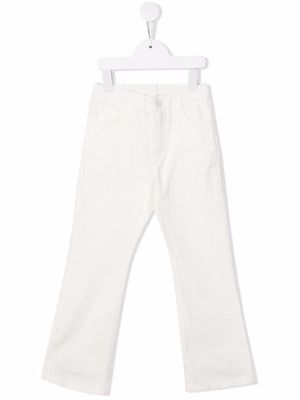 Douuod Kids mid-rise flared jeans - White
