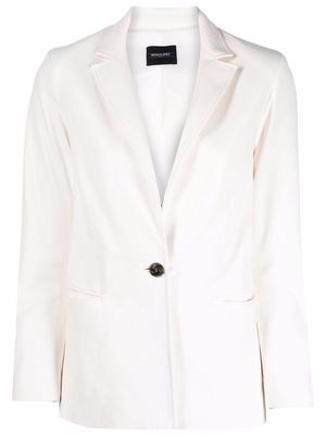Simonetta Ravizza single-breasted leather blazer - White