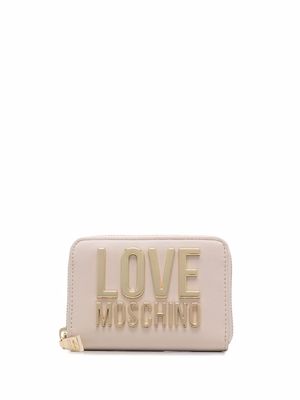 Love Moschino logo-plaque zip-up wallet - Neutrals