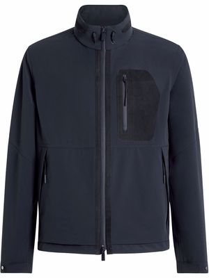 Ermenegildo Zegna panelled concealed-hood jacket - Blue