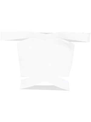 Dion Lee cross-strap ribbed bustier top - White