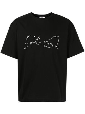 Soulland Flower Scribble short-sleeve T-shirt - Black
