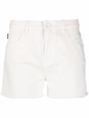 Love Moschino frayed-edge denim shorts - White