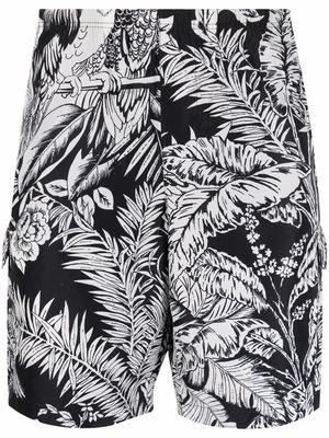 Palm Angels jungle parrots swim shorts - Black