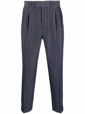 Manuel Ritz pinstripe tailored tapered trousers - Blue