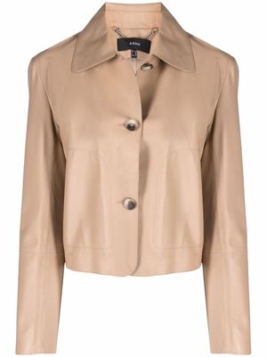 Arma button-up leather jacket - Neutrals