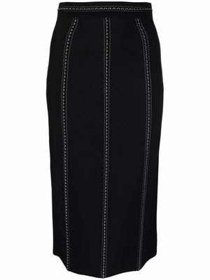 Alexander McQueen contrast-stitch pencil skirt - Black