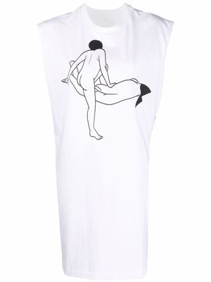 Lemaire x Tomaga printed sleeveless T-shirt dress - White