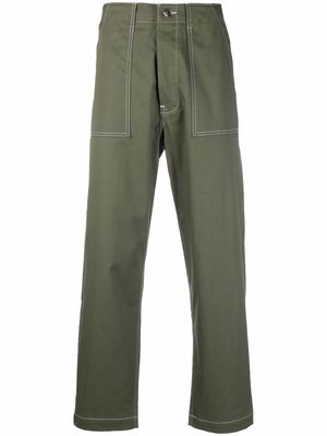 Société Anonyme contrast stitching straight trousers - Green
