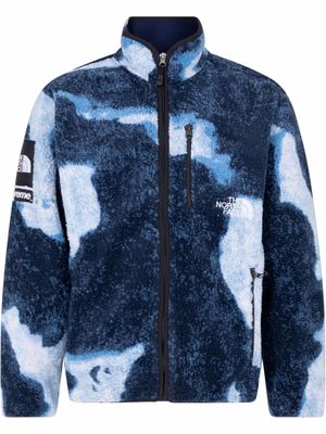 Supreme x TNF bleached denim fleece jacket - Blue