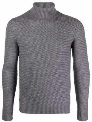Lardini roll neck textured-knit jumper - Grey