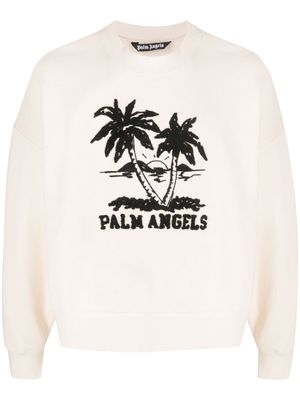Palm Angels sunset palms crewneck sweatshirt - Neutrals
