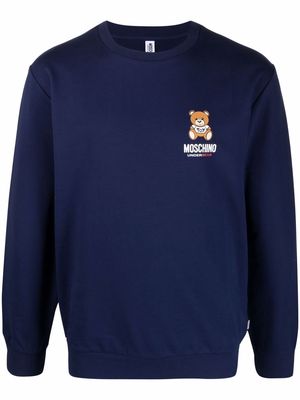 Moschino chest logo-print sweatshirt - Blue