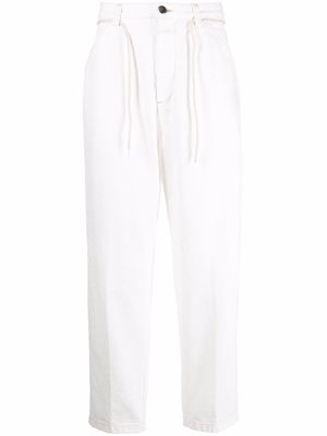 Closed straight-leg organic cotton trousers - White