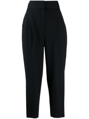 GOODIOUS pleated tapered-leg trousers - Black