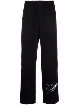 UNDERCOVER Spaceman-print straight-leg trousers - Black