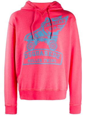 Dsquared2 Roller Twins printed hoodie - Pink