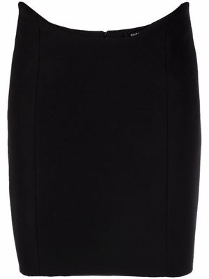 Balmain curved waist fitted skirt - Black