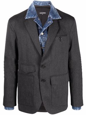Dsquared2 layered-effect single-breasted blazer - Grey