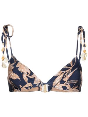 PatBO stargazer-print triangle bikini top - Blue