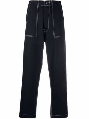 Société Anonyme contrast stitching straight trousers - Blue