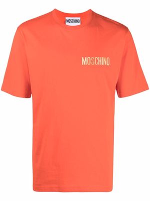 Moschino embossed-logo T-shirt - Orange