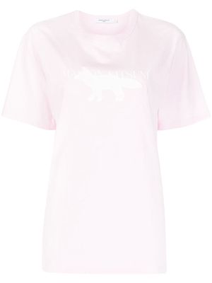 Maison Kitsuné logo-print cotton T-shirt - Pink